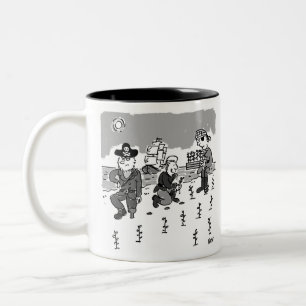 Piraten gärtnern mit einem Holzbein. Lustig Zweifarbige Tasse