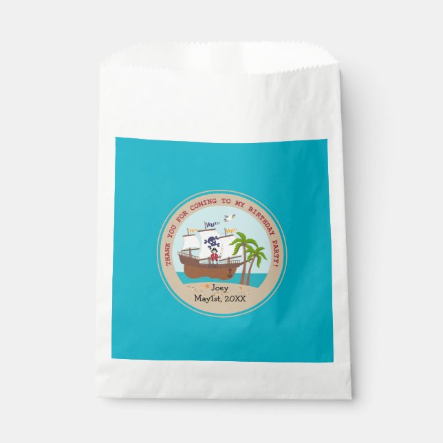 Piraten-Gastgeschenk Geschenktütchen (Vorderseite)