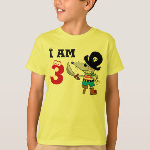 Piraten-Geburtstagsjunge mit 3-Jährigen T-Shirt