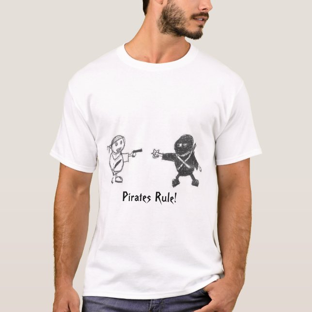 Piraten gegen Ninjas T-Shirt (Vorderseite)