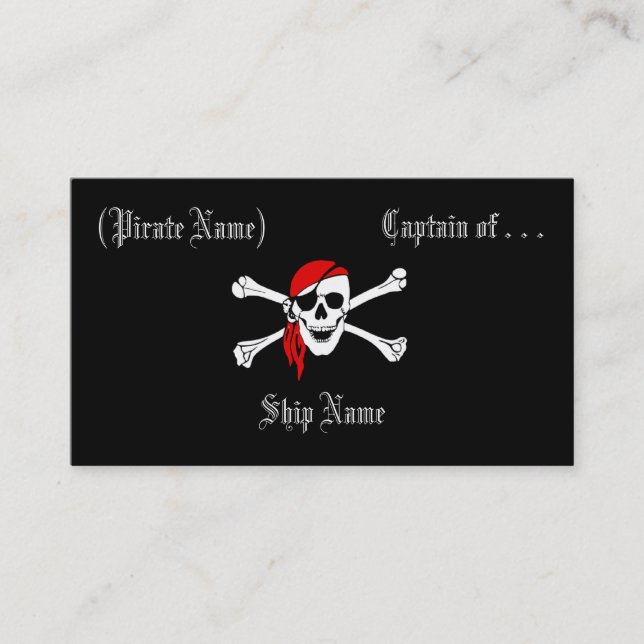 Piraten-Geschäft/Visitenkarte Visitenkarte (Vorderseite)