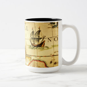 Piraten-Goldschatz-Karten-Tasse Zweifarbige Tasse