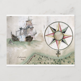 Piraten greifen Royal Navy vor der Küste der Baham Postkarte
