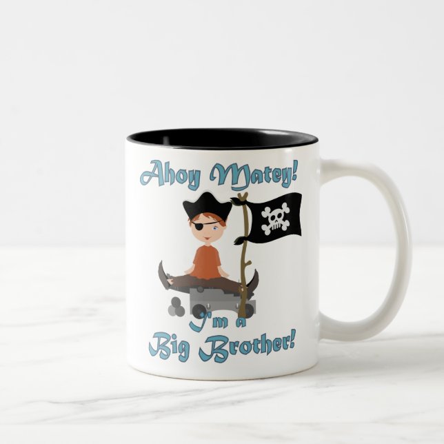 Piraten-großer Bruder Zweifarbige Tasse (Rechts)