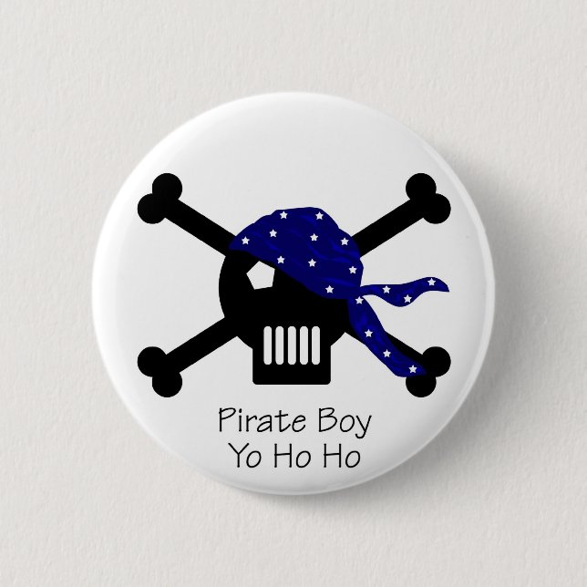 Piraten-Junge Button (Vorderseite)