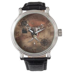 Piraten-Karte Armbanduhr