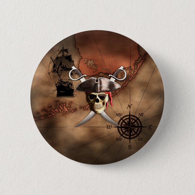 Piraten-Karte Button (Vorderseite)