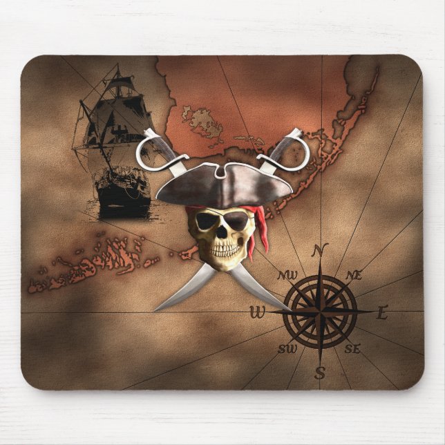 Piraten-Karte Mousepad (Vorne)