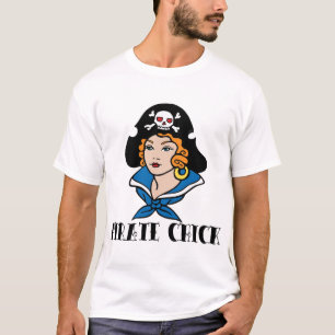 Piraten-Küken-Tätowierung T-Shirt
