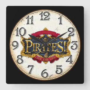 Piraten leben quadratische wanduhr