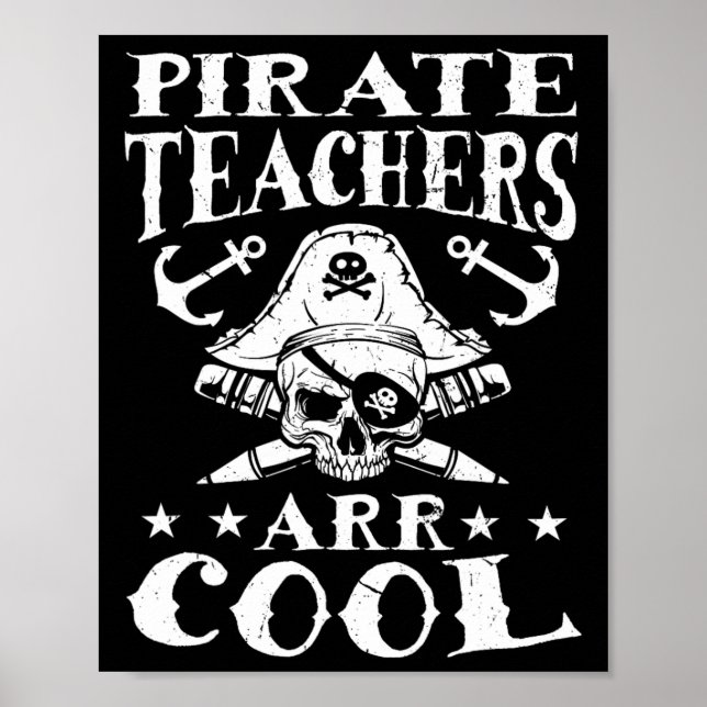 Piraten-Lehrer ARR Cool - Halloween-Lehrer wie ein Poster (Vorne)