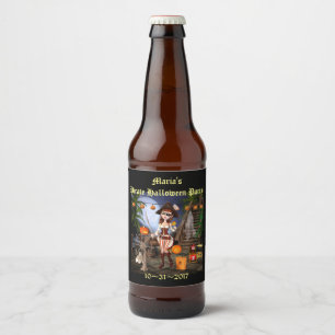 Piraten-Mädchen-Bierflasche-Aufkleber Halloweens Bierflaschenetikett