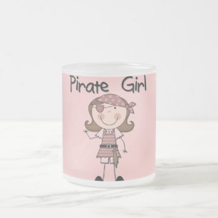 Piraten-Mädchen-T-Shirts und Geschenke Mattglastasse