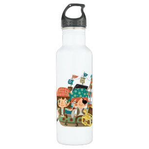 Piraten mit Schatz Edelstahlflasche