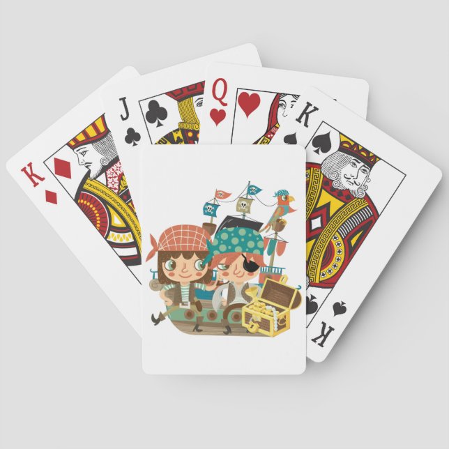 Piraten mit Schatz Spielkarten (Rückseite)