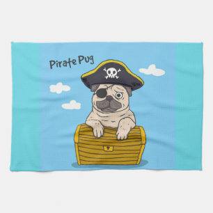 Piraten-Mops Geschirrtuch