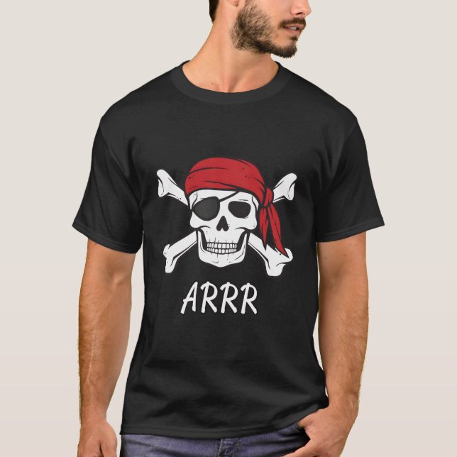 Piraten oder Kreuzknochen und Schädel T-Shirt (Vorderseite)