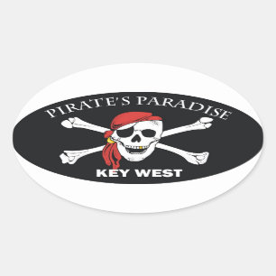 Piraten-Paradies Ovaler Aufkleber