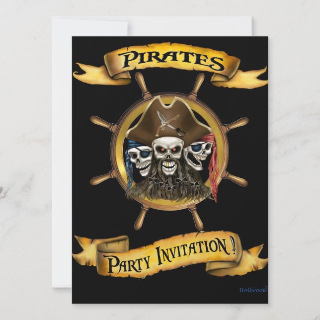 Piraten-Party Einladung (Vorderseite)