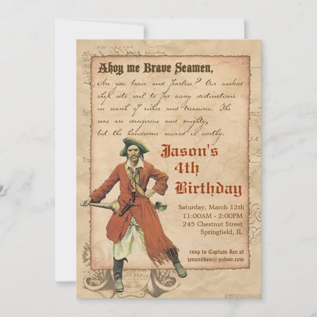 Piraten-Party Einladung (Vorderseite)