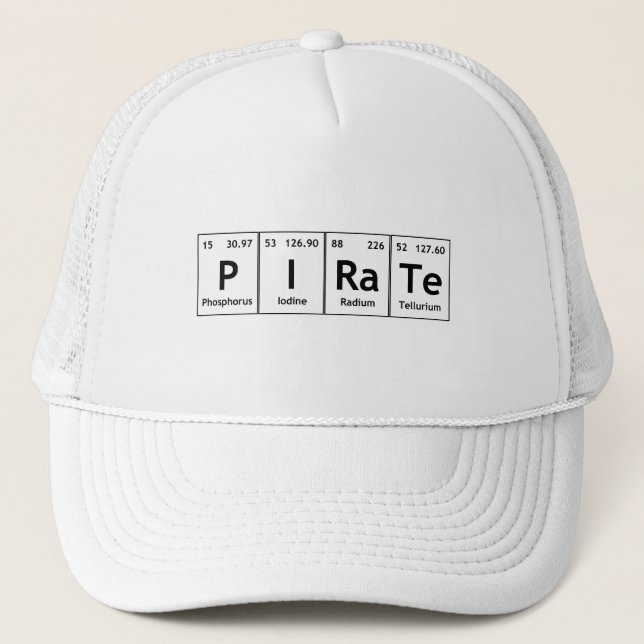 Piraten-Periodensystem-Element-Wort-Chemie-Atom Truckerkappe (Vorderseite)