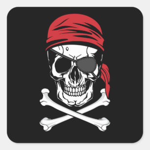 Piraten   Pirate Eye Patch Kostüme Quadratischer Aufkleber