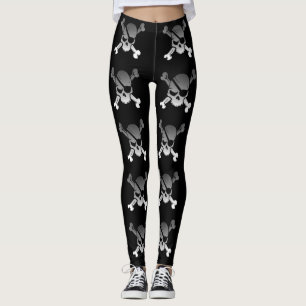 Piraten-Piratenflagge-Schädel u. gekreuzte Knoche Leggings