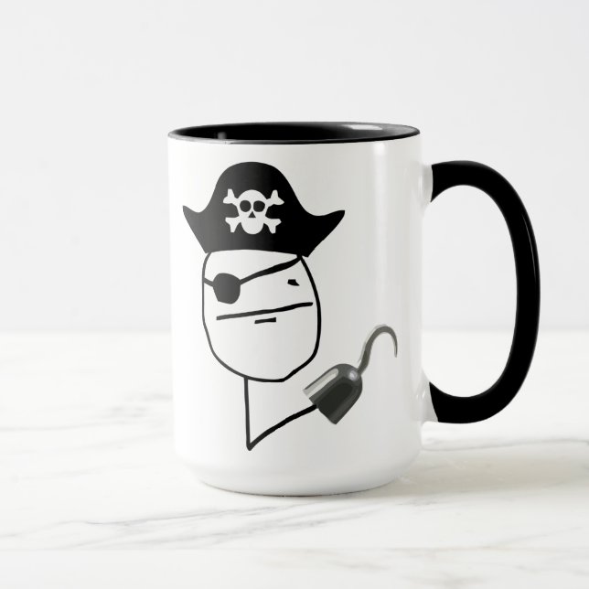 Piraten-Poker-Gesicht Meme Tasse (Rechts)