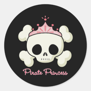 Piraten-Prinzessin Runder Aufkleber