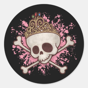 Piraten-Prinzessin - Tiara Runder Aufkleber