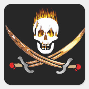 Piraten Quadratischer Aufkleber