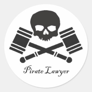 Piraten-Rechtsanwalt-runder Aufkleber