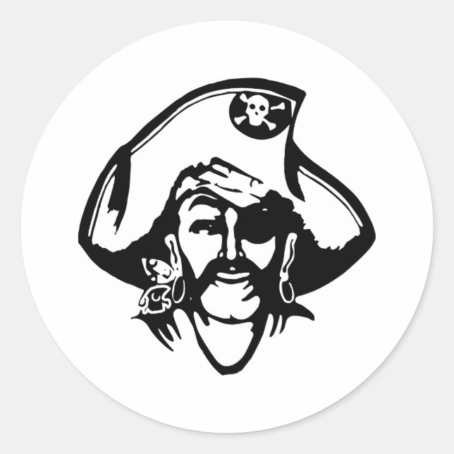 Piraten Runder Aufkleber (Vorderseite)
