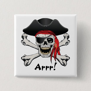 Piraten-Schädel Button