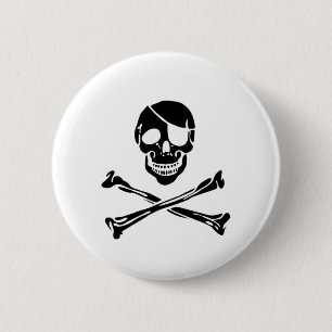 Piraten-Schädel Button