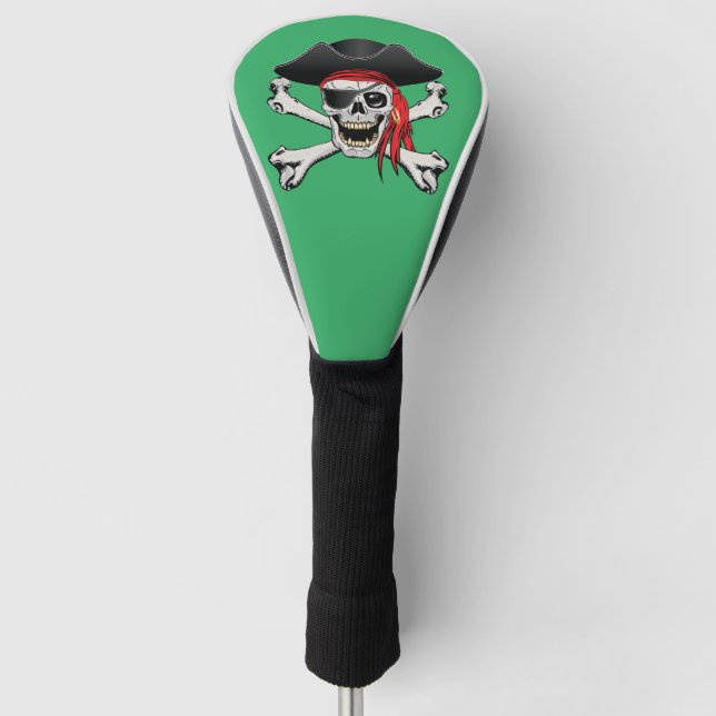 Piraten-Schädel Golf Headcover (Vorderseite)