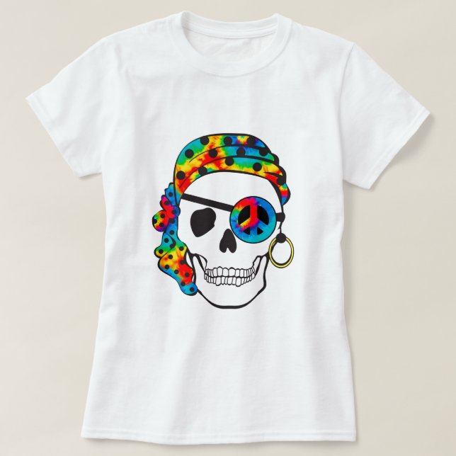 Piraten-Schädel-Krawatten-T-Shirt T-Shirt (Design vorne)
