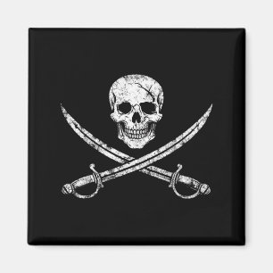 Piraten-Schädel-Kreuzknochen Kreuz Schwert Jolly R Magnet