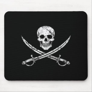 Piraten-Schädel-Kreuzknochen Kreuz Schwert Jolly R Mousepad