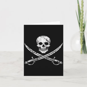 Piraten-Schädel-Kreuzknochen-Schwert Jolly Roger Karte