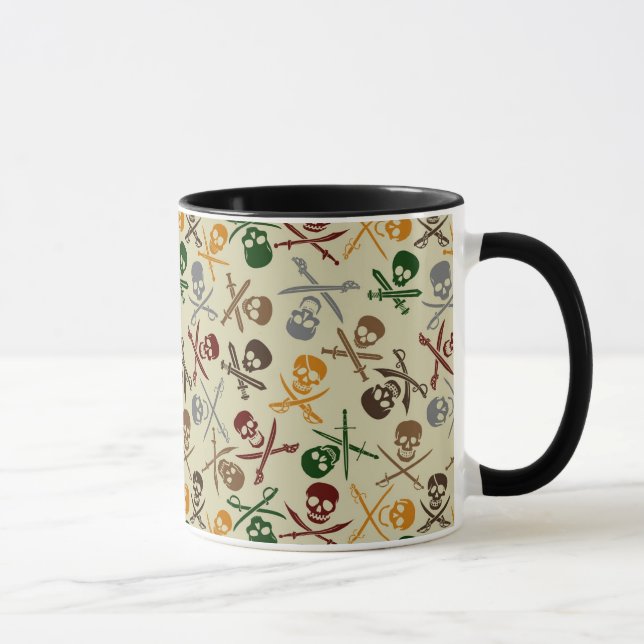 Piraten-Schädel mit gekreuzten Schwertern Tasse (Rechts)