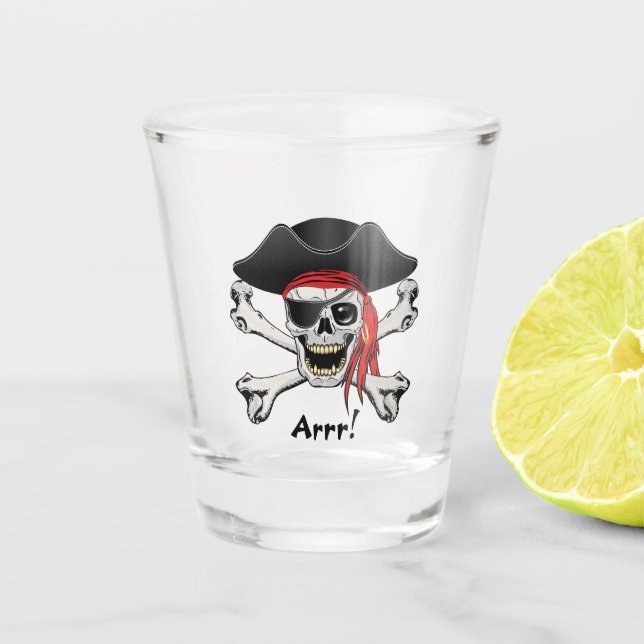 Piraten-Schädel Schnapsglas (Vorderseite)