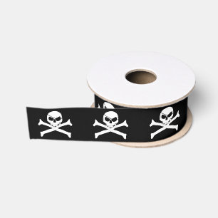 Piraten-Schädel und gekreuzte Knochen Ripsband