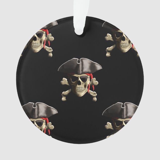 Piraten-Schädel und Hut Ornament (Vorderseite)