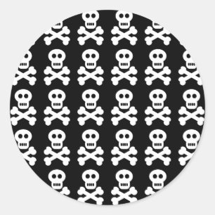 Piraten-Schädel-und Kreuz-Knochen Runder Aufkleber