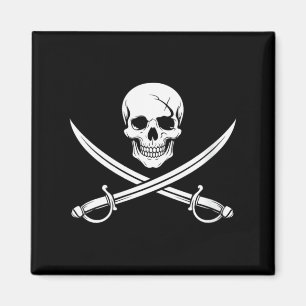 Piraten-Schädel- und Kreuzbein-Schwert für Frauen Magnet