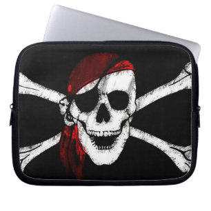 Piraten-Schädel und Kreuzknochen Laptopschutzhülle