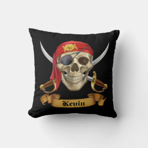 Piraten-Schädel und Schwerter Kissen