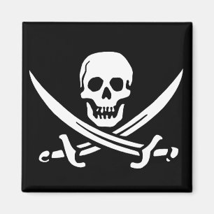 Piraten-Schädel und Schwerter Magnet