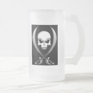 Piraten-Schädelbier-Tasse Mattglas Bierglas